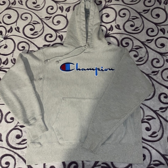 Large Mens Champion Hoodie Reverse Weave Grey - Picture 2 of 7